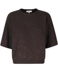 Antonelli - Truien & Vesten ,Bruin ,Lucilla Trui Met Ronde Hals - Lyst
