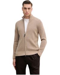 Hackett - Wol-Katoen Tweekleurige Volledige Rits Vest - Lyst