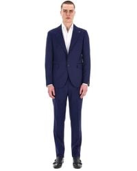 Tagliatore - Kostuums ,Blauw ,Wol Jurken Blauw - Lyst