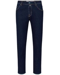 Jacob Cohen - Jeans e pantalone in cotone blu con logo ricamato - Lyst