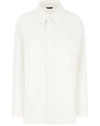 Fendi - Overhemden ,Wit ,Katoen Selleria Jeans Jas - Lyst