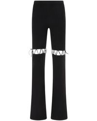 Nensi Dojaka - Wijde Zwarte Kant Leggings Aw23 - Lyst