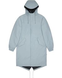 Rains - Jassen ,Blauw ,Leer Fishtail Parka W3 - Lyst