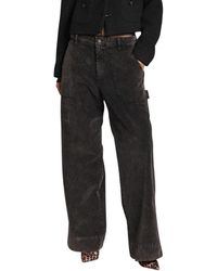 Mason's - Zwarte Wijde Corduroy Cargo Broek - Lyst