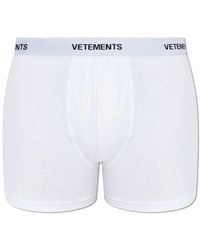 Vetements - Ondergoed ,Wit ,Katoen Logo Boxers - Lyst