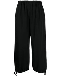 Comme des Garçons - Pantalones de lana negros con cintura elástica - Lyst