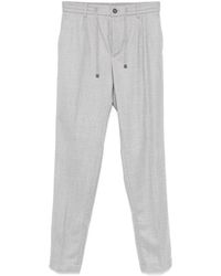 Peserico - Lichtgrijze Wol Tapered Broek - Lyst