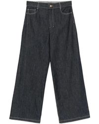 Max Mara - Jeans ,Blauw ,Denim Denim Wijde Pijp Broek - Lyst