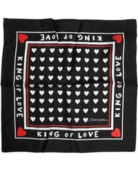 Dolce & Gabbana - Black Printed Silk Square Men Foulard Scarf - Lyst