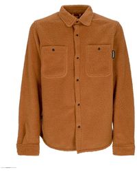 Timberland - Jassen ,Bruin ,Polyester Gewatteerd Fleece Overshirt Met Arganolie - Lyst