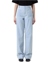 A.P.C. - Denim Broek Met Relaxte Pasvorm - Lyst