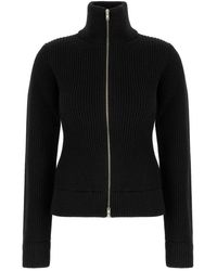 Maison Margiela - Truien & Vesten ,Zwart ,Wol Wool Zipped Cardigan - Lyst
