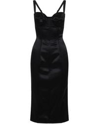 Dolce & Gabbana - Midi -jurk Met Insertontwerp - Lyst