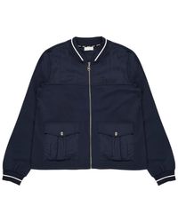 Liu Jo - Jassen ,Zwart ,Blauw Zip-Up Bomber Stijl Sweatshirt - Lyst