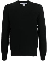 Comme des Garçons - Zwarte Wollen Gebreide Trui Ronde Hals - Lyst
