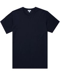 Sunspel - Tops ,Blauw ,Katoen Riviera T-Shirt - Lyst