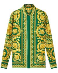 Versace - Overhemden ,Veelkleurig ,Baroque Heritage Zijden Formeel Overhemd - Lyst