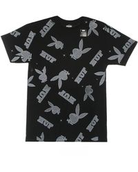 Huf - Tops ,Zwart ,Katoen Patroon Tee X Playboy Zwarte T-Shirt - Lyst