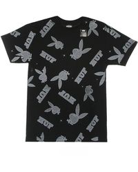 Huf - Tops ,Zwart ,Katoen Patroon Tee X Playboy Zwarte T-Shirt - Lyst