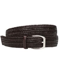 Orciani - Accessoires ,Bruin ,Leer Brede Gevlochten Leren Riem - Lyst