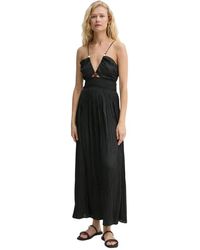 Sessun - Jurk Met V-Hals En Plooien - Lyst