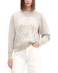 HUGO - Siennale Rundhals-Strickpullover - Lyst