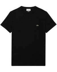 Lacoste - Tops ,Bruin ,Katoen Pima Katoenen T-Shirt - Lyst