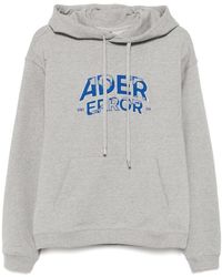Adererror - Hoodies & Sweatvesten ,Grijs ,Katoen Embroidered Logo Hoodie - Lyst