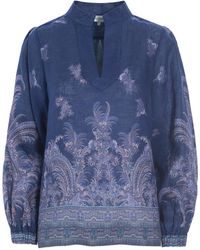 Dea Kudibal - Blusa tunica con bordo di piume e fiori - Lyst