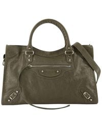 Balenciaga - Groene Leren City Portemonnee Met Handvatten - Lyst