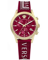 Versace - Sport tech chronograph gummiuhr - Lyst
