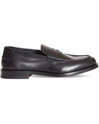 Doucal's - Zwarte Leren Penny Moccasins Loafer - Lyst