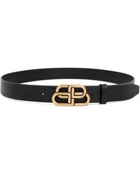 Balenciaga - Accessoires ,Zwart ,Leer Zwart Accessoires Riem Met Gouden Gesp - Lyst