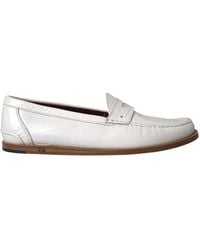 Dolce & Gabbana - Schoenen ,Wit ,Witte Leren Instaploafers Schoenen - Lyst