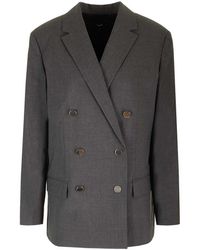 Theory - Double-Breasted Blazer - Lyst