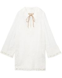 Zimmermann - Indra Geborduurde Tuniek Jurk - Lyst