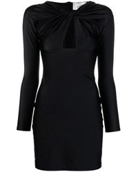 Coperni - Kleedjes ,Zwart ,Nylon Zwarte Cut-Out Mini Jurk - Lyst