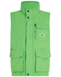 Tommy Hilfiger - Jassen ,Groen ,Katoen Utility Mouwloos Vest - Lyst