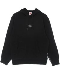 Kappa - Hoodies & Sweatvesten ,Zwart ,Katoen Zwarte Hoodie Met Crest - Lyst
