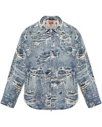 DIESEL - Jassen ,Blauw ,Katoen Jacket D-Ivar-Fsg 1 - Lyst