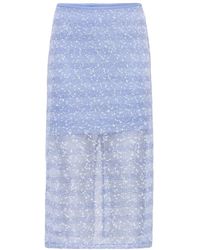 Ichi - Rokken ,Blauw ,Polyester Ihpiloua Rok - Lyst
