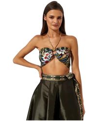 CAMILLA - Zijden Bloemenprint Haltertop - Lyst