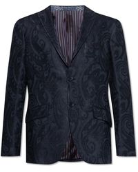 Etro - Jassen ,Blauw ,Linnen Linnen Blazer - Lyst