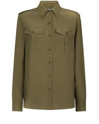 Dondup - Lange Mouwen Button-Up Shirt Met Voorzakken - Lyst