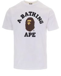 A Bathing Ape - Tops ,Wit ,Katoen Crewneck T-Shirt - Lyst