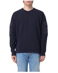 C.P. Company - Rundhals-Sweatshirt Mit Aufgesetzter Tasche - Lyst