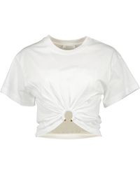 Rabanne - Tops ,Wit ,Katoen Witte Ring T-Shirt - Lyst