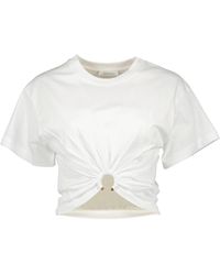 Rabanne - Tops ,Wit ,Katoen Witte Ring T-Shirt - Lyst