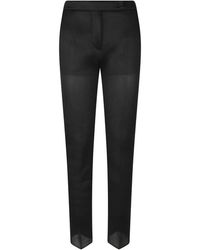 Max Mara - Broeken ,Zwart ,Leer Slim-Fit Pantalon - Lyst