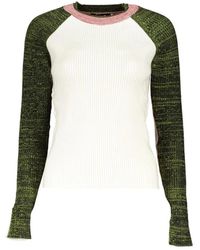 Desigual - Truien & Vesten ,Veelkleurig ,Polyester Elegante Contrast Pullover Met Rundhalsausschnitt - Lyst